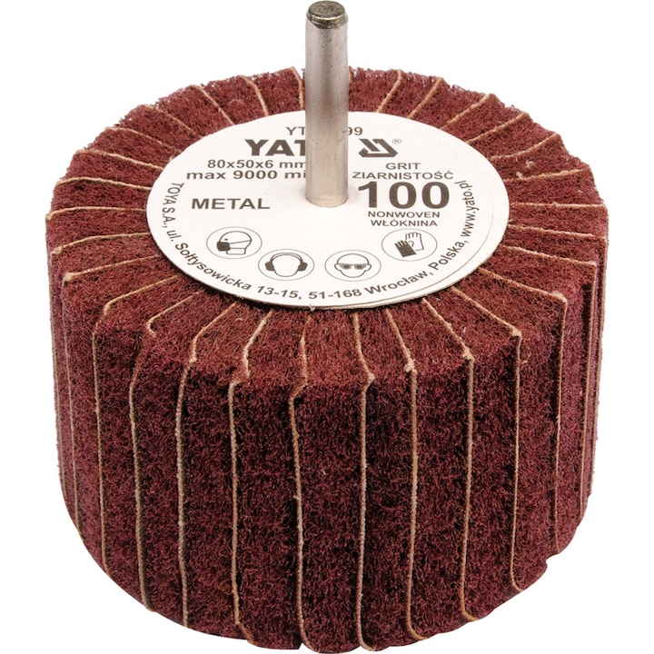 Disc abraziv cu clapete, Yato, 80x50x6