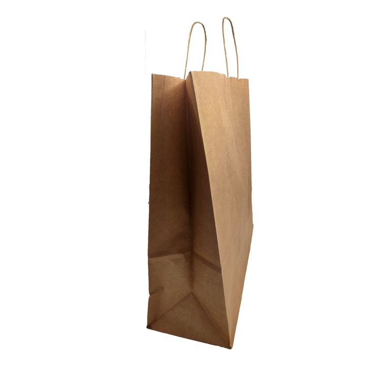 Se 50 Sacose din hartie natur 26x12x31 cm