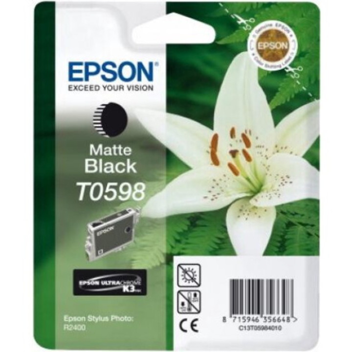 Epson T0598 Matte Black Ultra Chrome K3, 26058, Patron