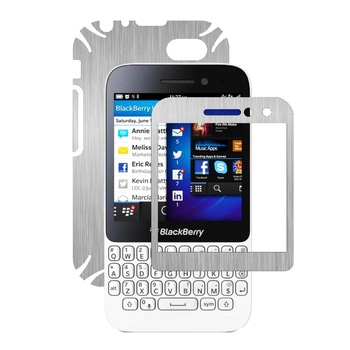 Folie de protectie Carbon Skinz, Husa de tip Skin Adeziv pentru Carcasa, Brushed Argintiu dedicata Blackberry Q5 Folie de protectie Carbon Skinz, Husa de tip Skin Adeziv pentru Carcasa, Brushed Argintiu dedicata Blackberry Q5