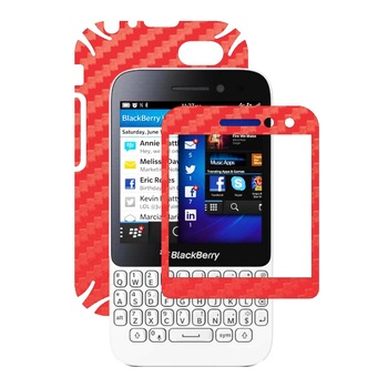 Folie de protectie Carbon Skinz, Husa de tip Skin Adeziv pentru Carcasa, Carbon Rosu dedicata Blackberry Q5 Folie de protectie Carbon Skinz, Husa de tip Skin Adeziv pentru Carcasa, Carbon Rosu dedicata Blackberry Q5