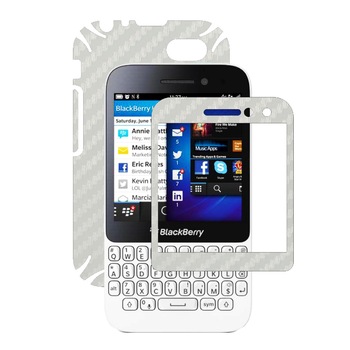 Folie de protectie Carbon Skinz, Husa de tip Skin Adeziv pentru Carcasa, Carbon Alb dedicata Blackberry Q5 Folie de protectie Carbon Skinz, Husa de tip Skin Adeziv pentru Carcasa, Carbon Alb dedicata Blackberry Q5