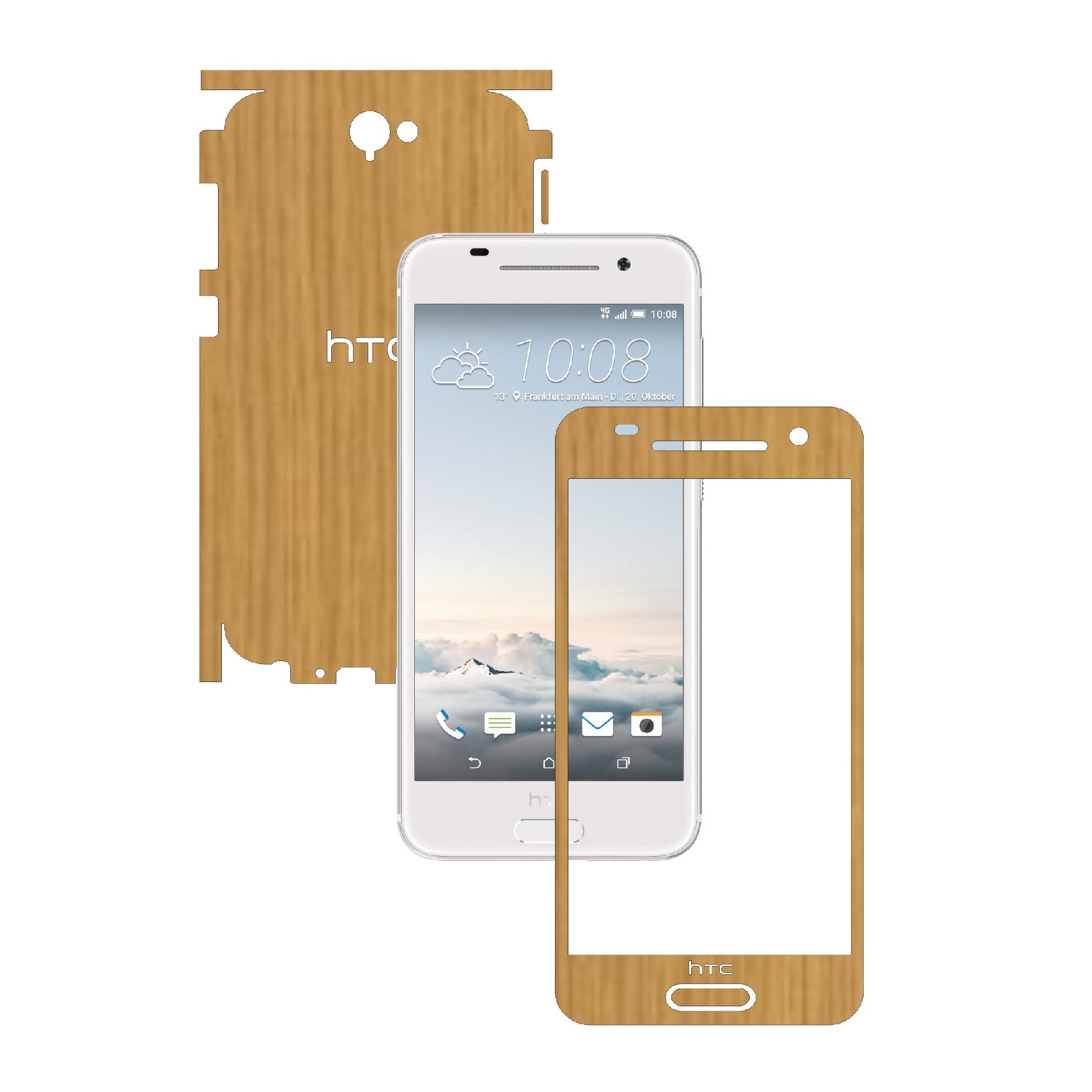 Folie de protectie Carbon Skinz, Husa de tip Skin Adeziv pentru Carcasa, Lemn Stejar dedicata HTC One A9 Aero