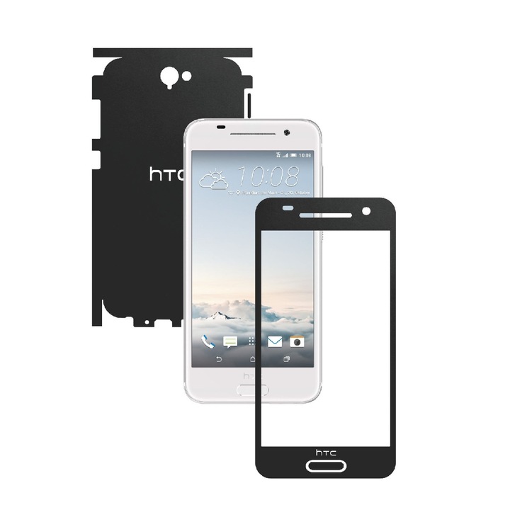 Защитно фолио Carbon Skinz, адхезивно защитно покритие за калъфа, матово черно, посветено на HTC One A9 Aero