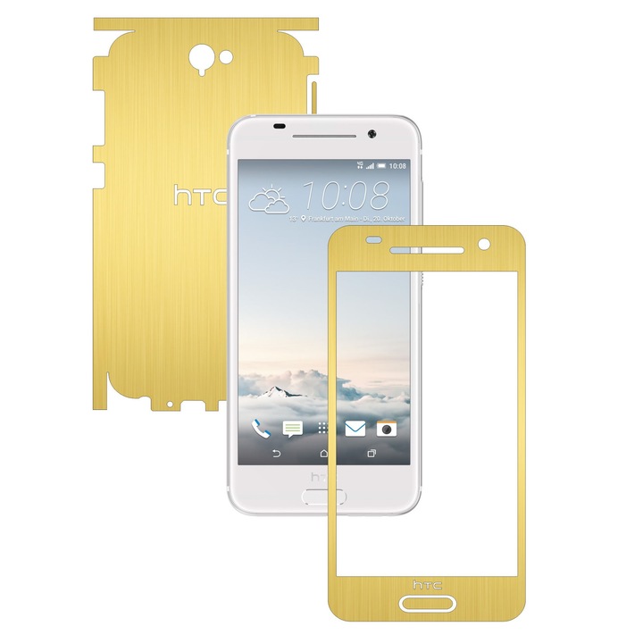 Защитно фолио Carbon Skinz, Адхезивно защитно покритие за калъфа, Матирано злато, посветено на HTC One A9 Aero