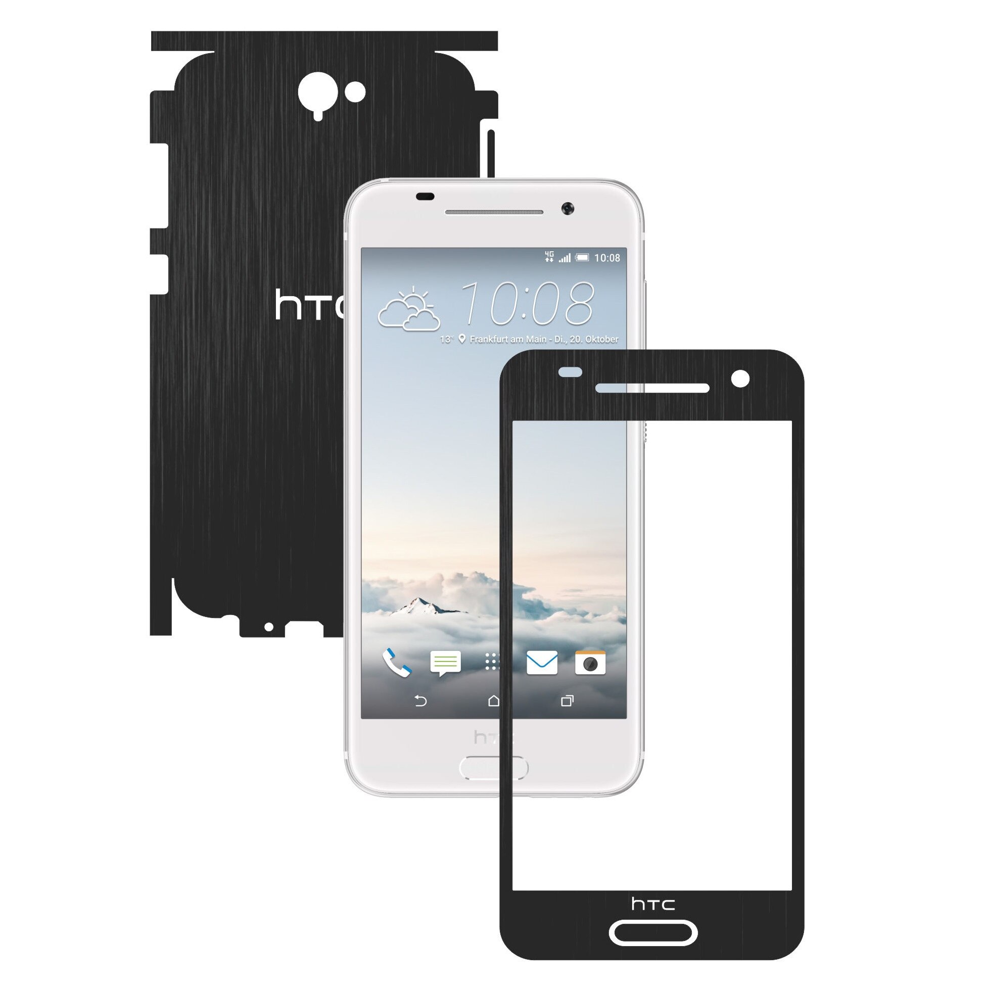 Folie de protectie Carbon Skinz, Husa de tip Skin Adeziv pentru Carcasa, Brushed Negru dedicata HTC One A9 Aero