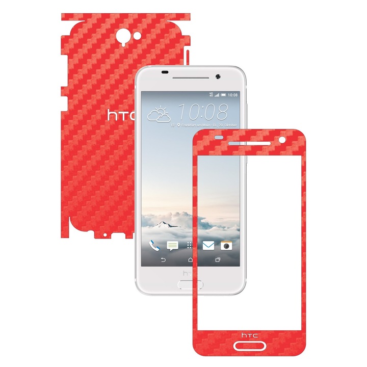 Защитен филм Carbon Skinz, Adhesive Skin Cover for the Case, Carbon Red, посветен на HTC One A9 Aero