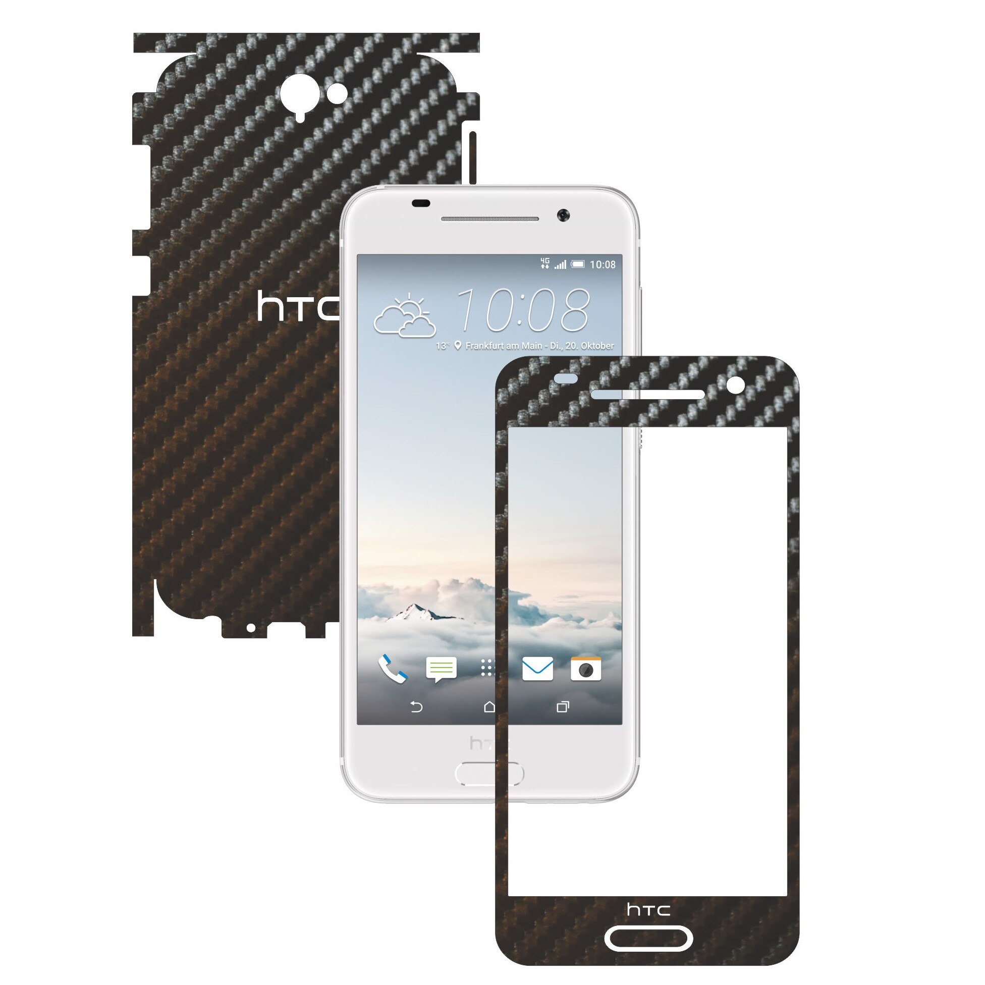 Folie de protectie Carbon Skinz, Husa de tip Skin Adeziv pentru Carcasa, Carbon Negru dedicata HTC One A9 Aero