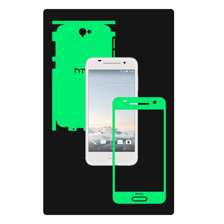 Фосфоресцентно защитно фолио Glow Skinz, Адхезивно покритие за кожата за калъфа, посветено на HTC One A9 Aero