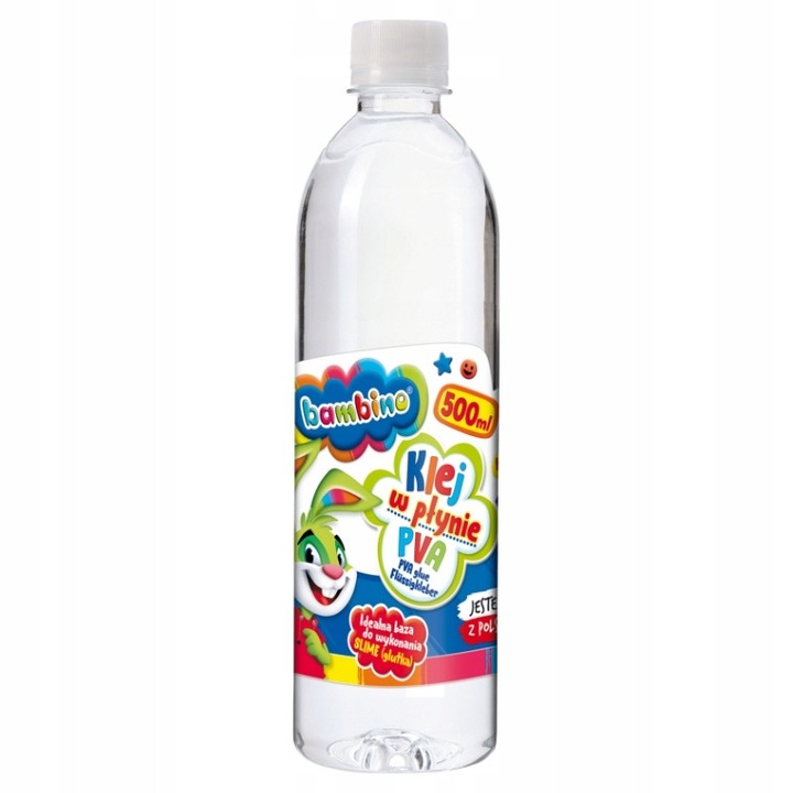 Adeziv lichid pentru slime si hartie, Bambino, 500ml, Transparent