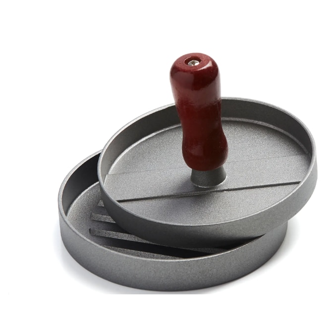 Преса за бургери с дървена дръжка 12 см - eMAG.bg