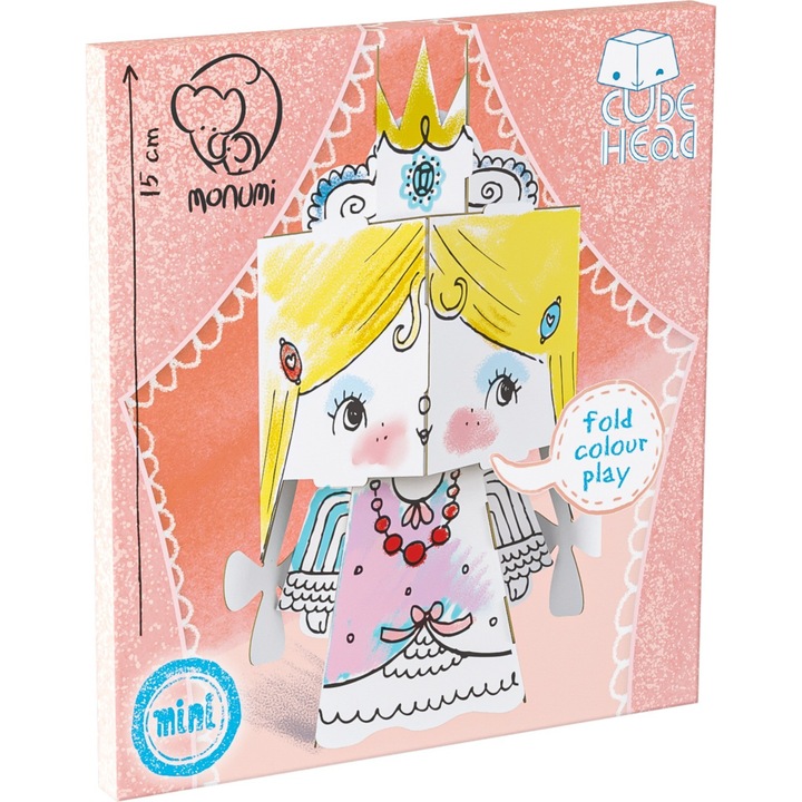 Книжка за оцветяване, Монуми, Хармоника, Принцеса, 15см, Многоцветна, 3+