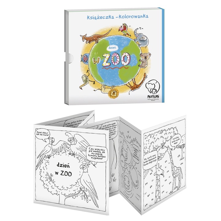 Carte de colorat, Monumi, Armonica, Zoo, 20cm, Multicolor, 3+