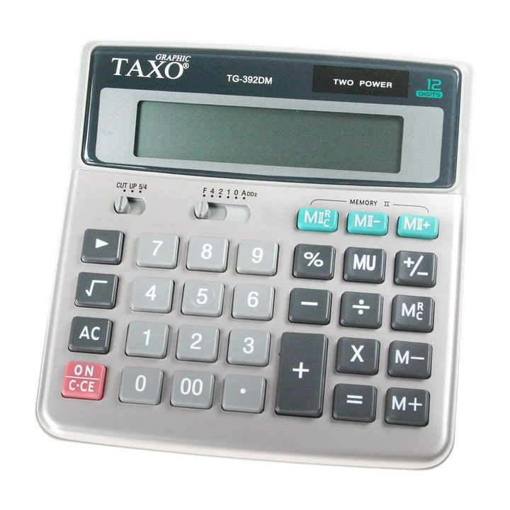 Calculator de birou Taxo, Titanum, Plastic, 160x152x32 mm, Gri
