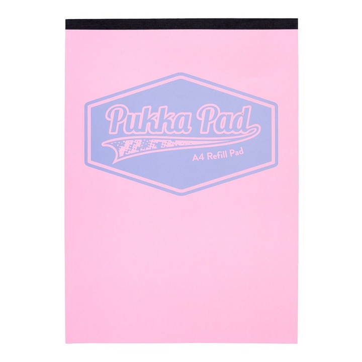 Caiet Pukka Pad Pastel, A4, 160 Pagini, Dictando, Roz
