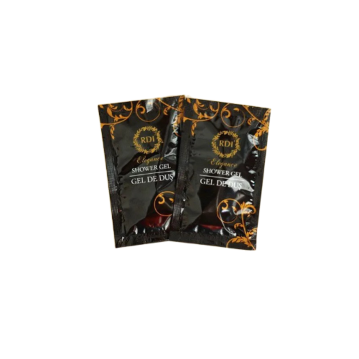 250 darabos Elegance RDI hotel tusfürdő készlet, flowpack műanyag zacskó, 10 ml