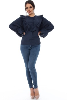 Camasa bleumarin, ROH, cu volane, M-L Camasa bleumarin, ROH, cu volane, M-L