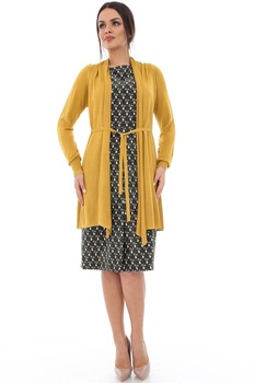 Cardigan mustar, ROH, cu cordon , M Cardigan mustar, ROH, cu cordon , M