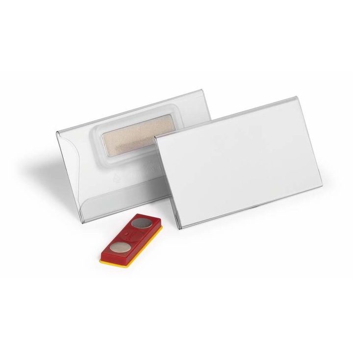 Névkitűző, mágnessel, elfordulásgátlóval, 75x40 mm, DURABLE