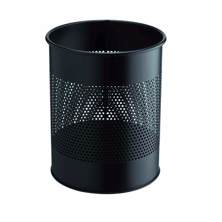 DURABLE Papírkosár, fém, 15 liter, fekete