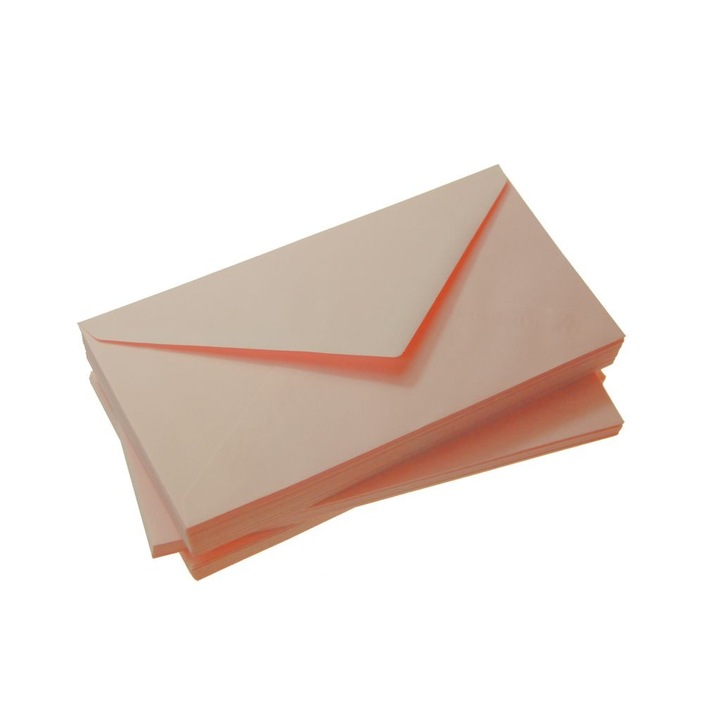 10 db boríték készlet DL, Shan, papír, 11 x 22 cm, lazac rózsaszín