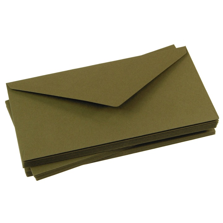 10 db boríték készlet DL, Shan, Papír, 11 x 22 cm, Khaki