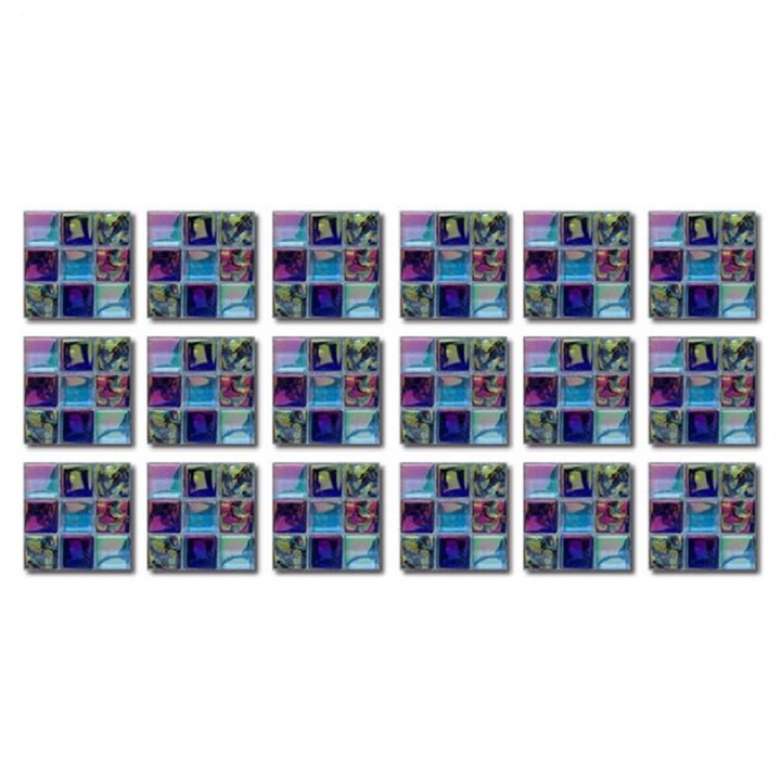Stickere decorative pentru faianta sau perete Luxer, Set 18 buc, Mozaic Mov, 10x10 cm