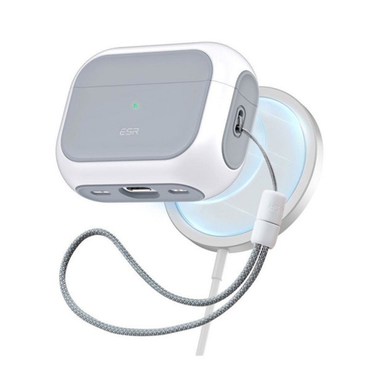 Esr orbit halolock műanyag tok (közepesen ütésálló, csuklópánt, magsafe kompatibilis) fehér apple airpods pro 1 / 2, GP-134979, gyártói csomagolás