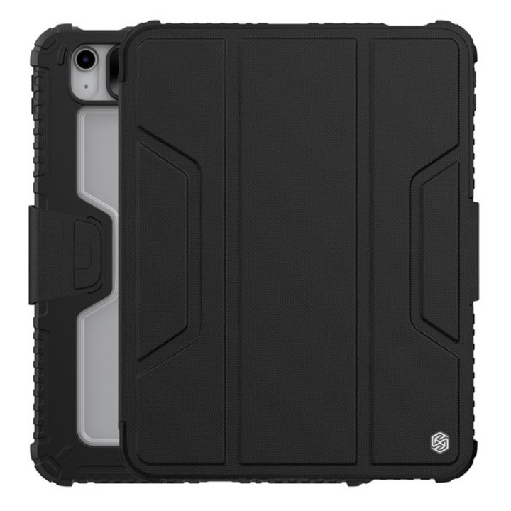 Nillkin bumper pro szilikon tabletvédő, aktív flip, ütésállóság, asztali tartó, fekete, kompatibilis: Apple IPAD 11, 2025, / IPAD 10.9, 2022