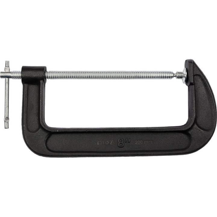 Clema cu surub, Yato, Filet tesit, Otel, Negru, Argintiu