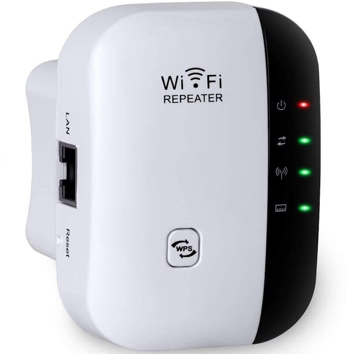 Amplificator de Semnal Wifi, 2.4Ghz, 300Mbps, Raza de Actiune 100m, LAN, Alb