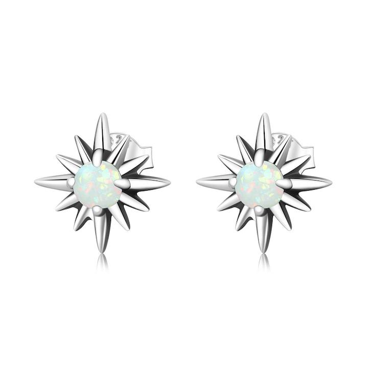Cercei argint cu stelute de opal, BeSpecial, EZT0154