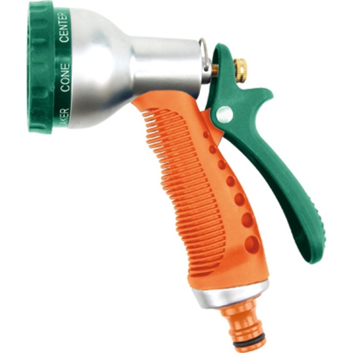 Многофункционален пистолет, Flo, Пластмаса/Метал, Оранжев/Зелен