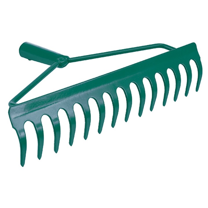 Grebla, Flo, Otel, 360 mm, 14 dinti, Verde