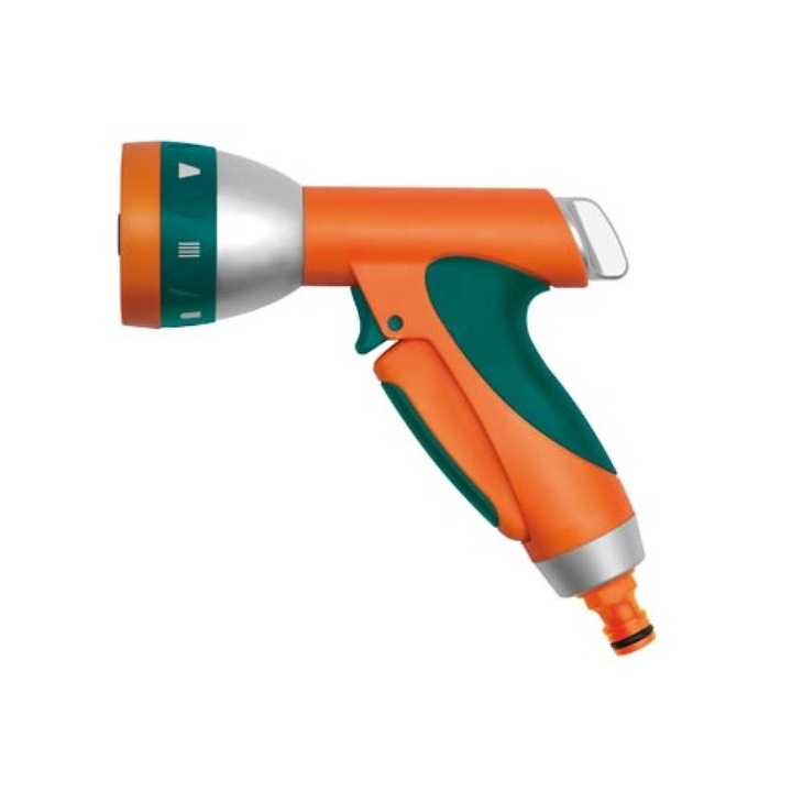 Pistol de pulverizare multifunctional, Flo, Plastic/Metal, Portocaliu/Verde