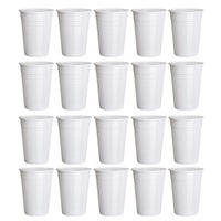 Set 100 pahare unica folosinta, Plastic, 200 ml, Alb