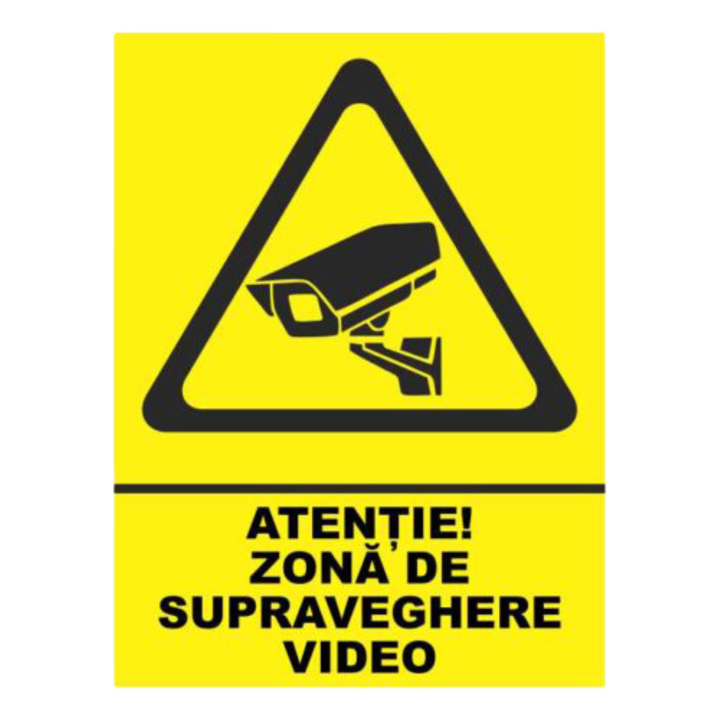 Sticker decorativ, Indicator zona de supraveghere video 1, autocolant, 148x210mm A5