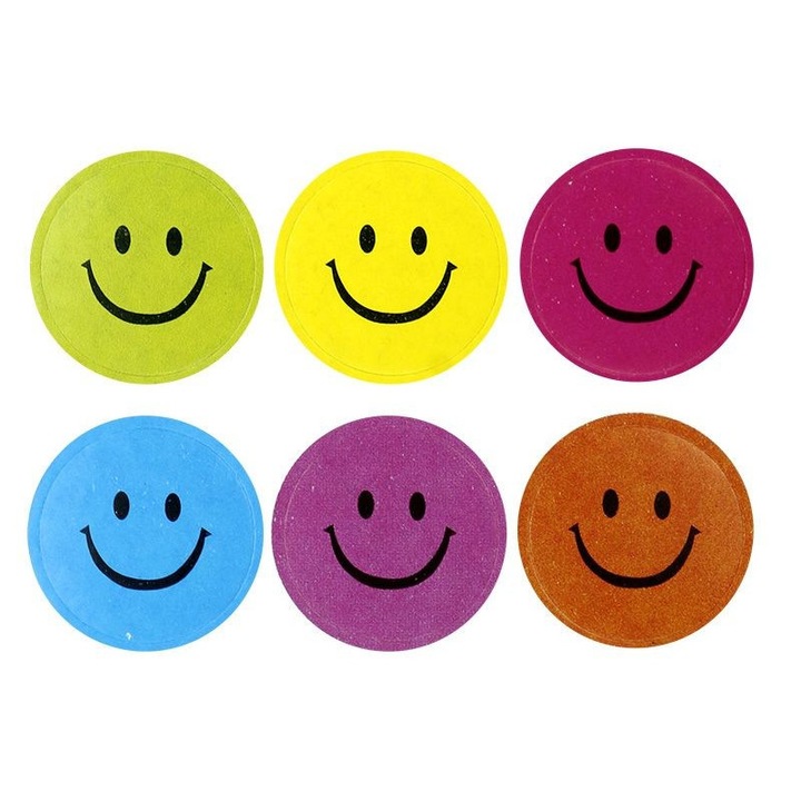 Set 10x20 stickere/abtibilduri, Titanum, Smiley face, Multicolor