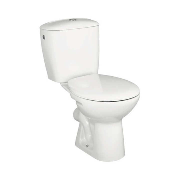 Set WC Combo Canto, evacuare laterala, include rezervor si capac WC termoplast, alb