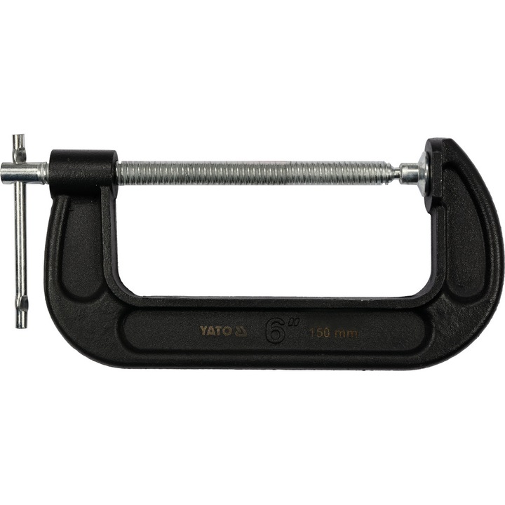 Clema cu surub, Yato, 150 mm, Negru