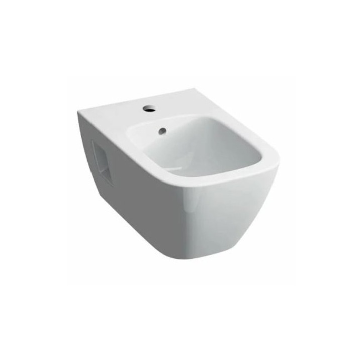 Bideu suspendat, Geberit, Selnova, patrat, 54 x 35 x 26 cm, alb