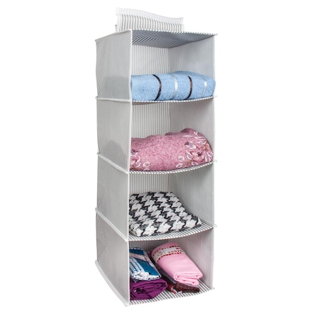 Organizator dulap cu 4 spatii de depozitare, 24 x 29 x 64 cm, Gri