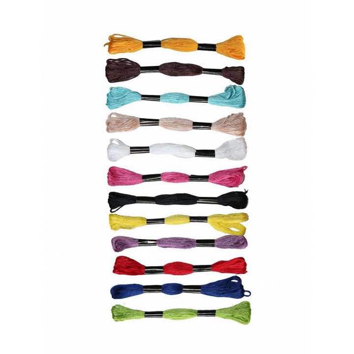 12 db-os hímzőcérna készlet, Titán, 8m, többszínű