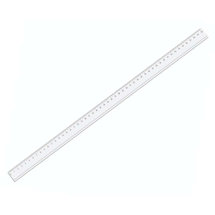 Rigla, OkOffice, Plastic, 50 cm, Transparent