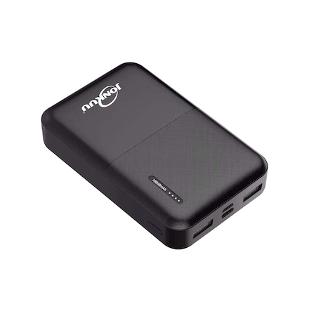 Baterie externa, Jonkuu, 10000mAh, 2 x USB/USB-C, Lanterna, Negru