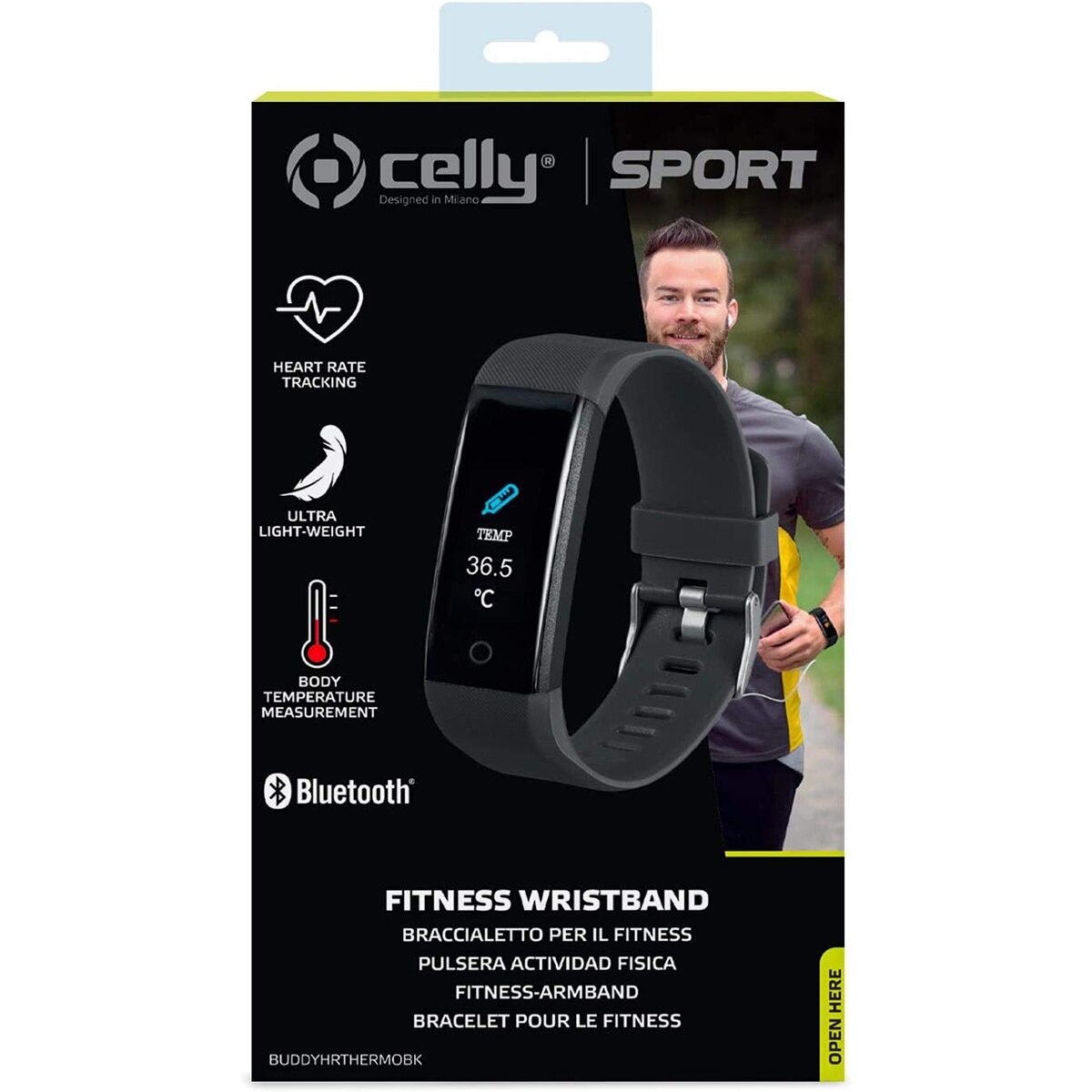 Термо гривна Smart Celly Fitness Tracker Buddy HR, черна eMAG.bg