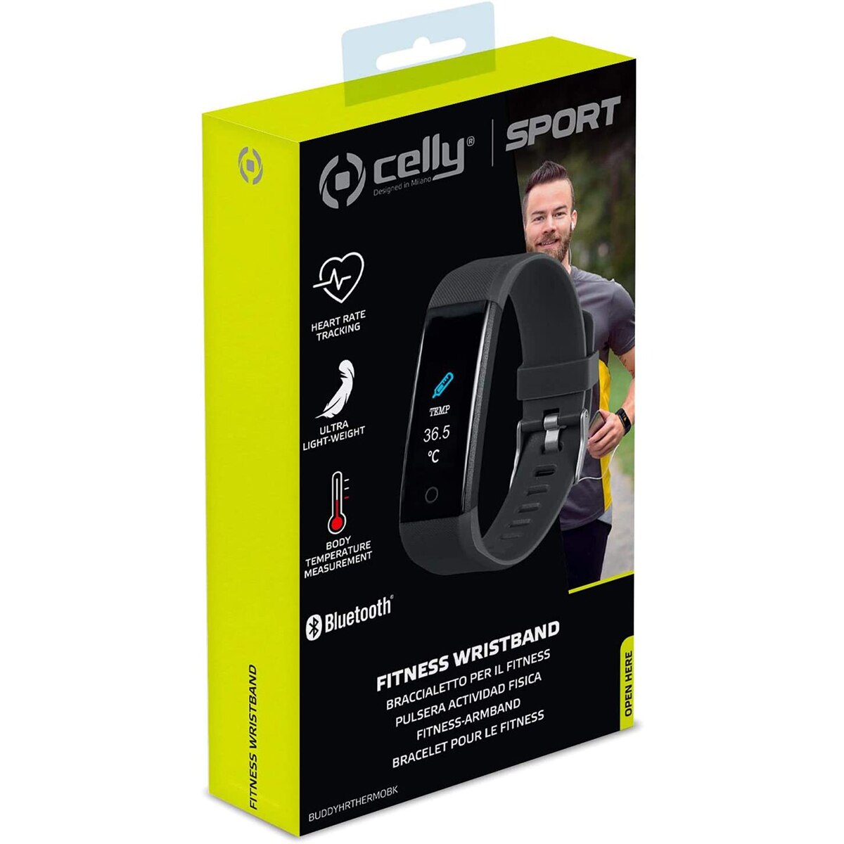 Bratara Smart Celly Fitness Tracker Buddy HR Thermo, Negru eMAG.ro