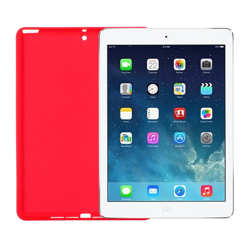 Husa Ultraslim Sigloo, Shockproof, realizata din Lichid Siliconic, pentru tableta iPad 10.2 Inch, model 9/8/7 2021/2020/2019, Red
