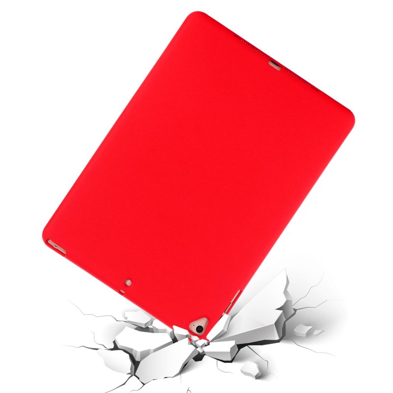 Husa Ultraslim Sigloo, Shockproof, realizata din Lichid Siliconic, pentru tableta iPad 10.2 Inch, model 9/8/7 2021/2020/2019, Red