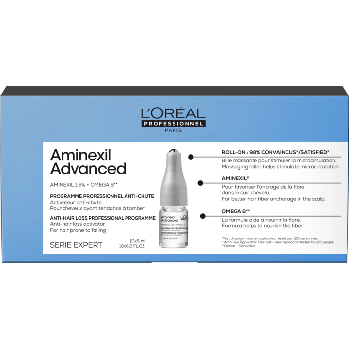 Ампули против косопад L'Oreal Professionnel Serie Expert Aminexil Advanced, С Aminexil и Omega 6, 10x6 мл